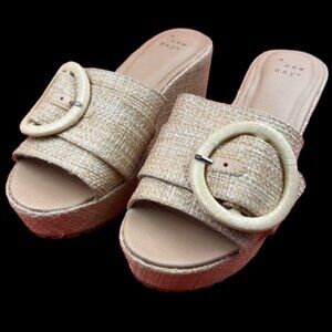 A New Day Victoria Tan Wedge Heels Size 5